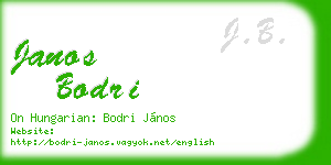 janos bodri business card