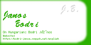 janos bodri business card